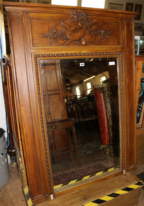 French overmantel mirror with carved frame